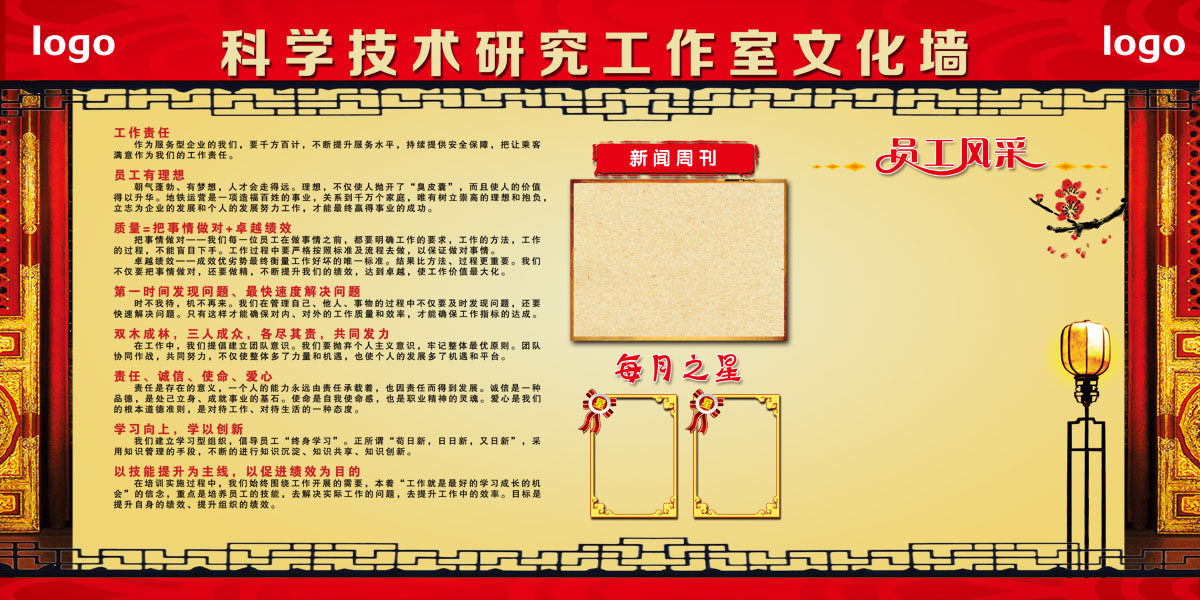 754海报印制展板写真喷绘144班组文化墙班组介绍员工风采每月之星