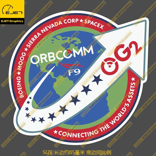 SpaceX Orbcomm's mission 任务徽章个性贴纸车贴旅行箱贴
