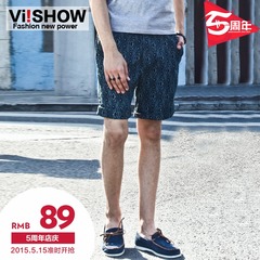 Viishow Xia Nan Chao printed shorts slim straight Europe casual cotton decorative printing Pocket shorts