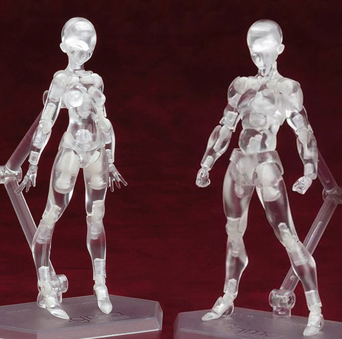 ¹ú²úÊÖ°ì ³¬¿É¶¯ Figma ËØÌå Heshe ºÚ/»ÒÉ« ·ôÉ«ÄР͸Ã÷Å®