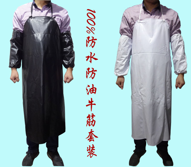 韩版加大PVC牛筋防油罩衣围裙