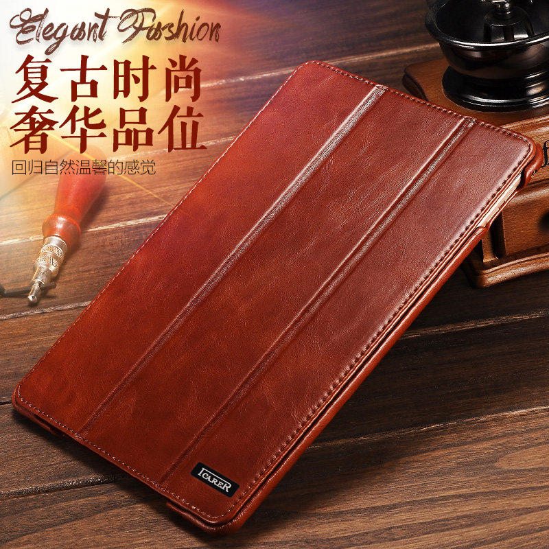 iCarer Vintage Series Smart Awakening Handmade Genuine Cowhide Leather Case Cover for Apple iPad mini 4
