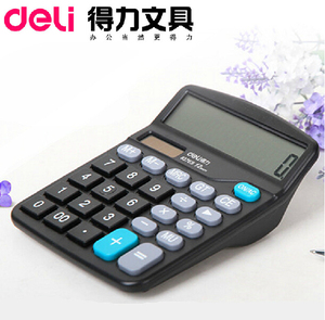 正品双电源 得力计算器837es 学生财务会计办公用品太阳能计算机
