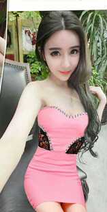 夜店女装 性感露肩紧身包臀裹胸抹胸连衣裙显瘦气质打底连衣裙