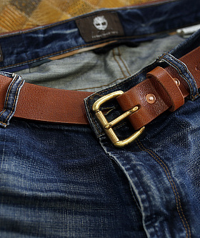 热款TANNERTOODS风格美式复古阿美咔叽vintage手工定制铜扣腰带