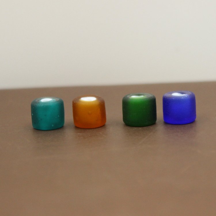 佛珠念珠DIY藏饰手串链配件10x8mm多色老工艺磨砂琉璃桶珠隔珠