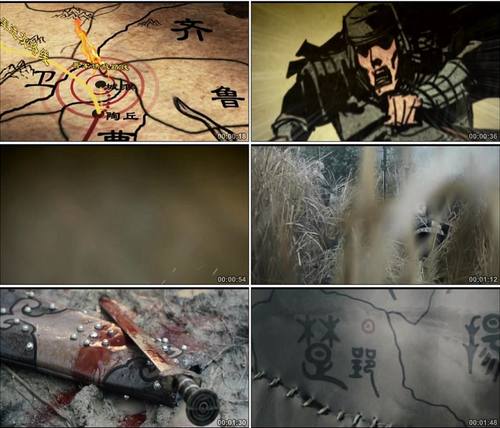 中国古代战争战车城濮之战横尸遍野楚晋之争动画高清实拍视频素材