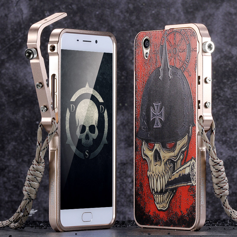 KANENG Mechanical Arm Trigger Aluminum Bumper Metal Frame Case Cover for OPPO R9 Plus & OPPO R9