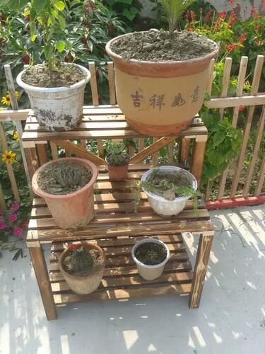 户外防腐木多层简易多功能置物架