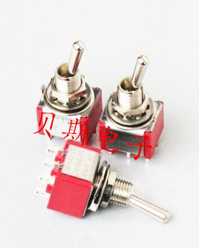 质量保证 高品质MTS-202扭子开关 6脚2档 红色拨动开关3P2位