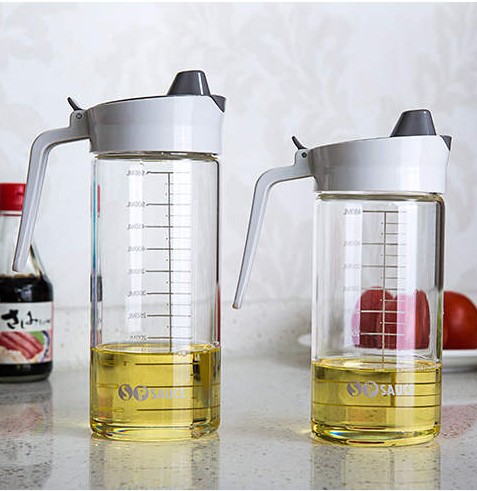 SPSAUCE大容量防漏玻璃油壶带刻度油瓶酱油醋瓶液体调味密封