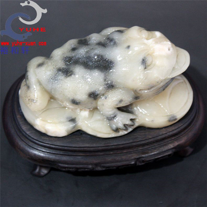 寿山石真品 芙蓉石 三脚金蟾旺财 吉祥物摆件礼品【裕和轩】