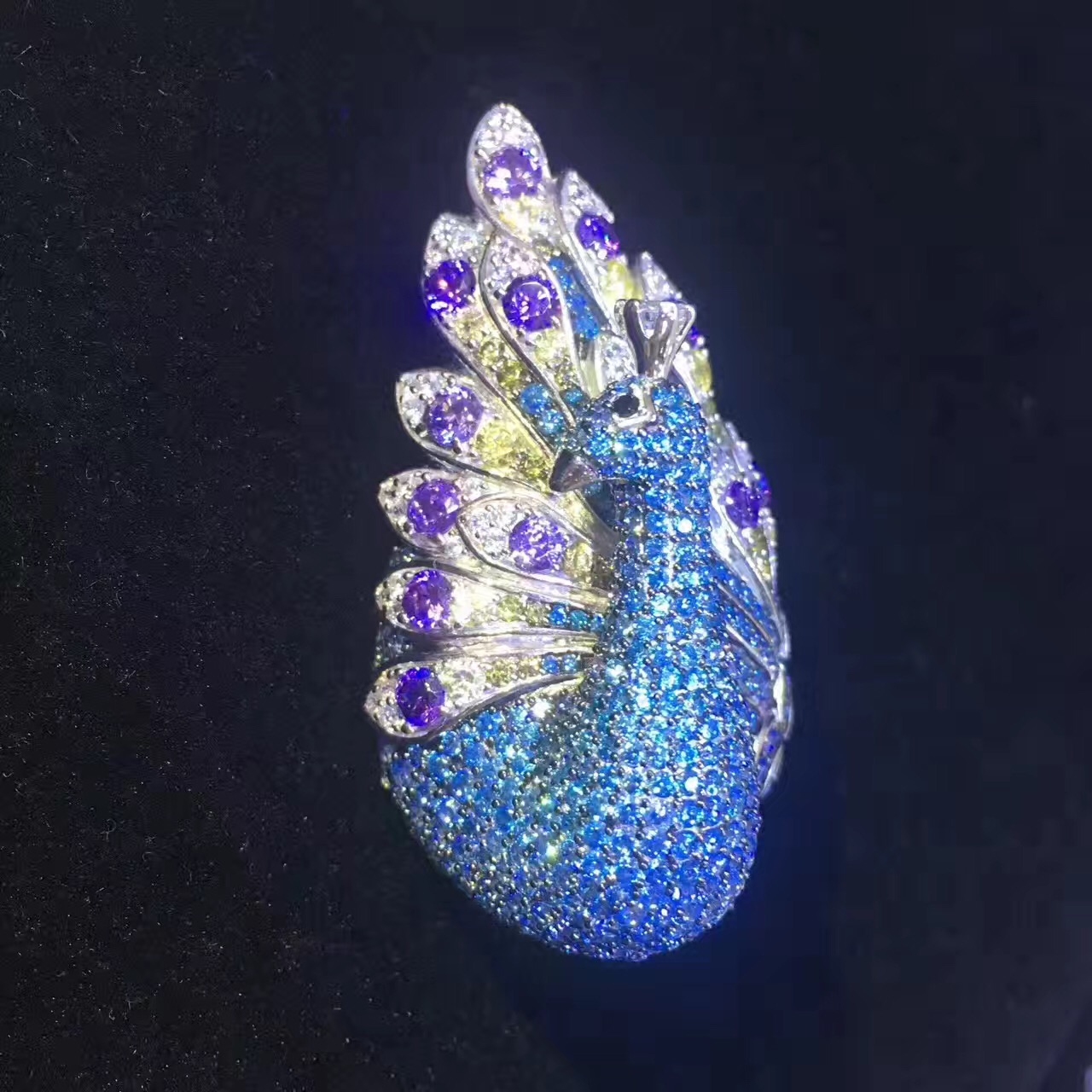925 Sterling Silver zircon Blue Peacock Brooch Sternum peacock brooch pins Sterling Silverin the Accessories/Fashion Jewelry, Brooch  category - from Buy2taobao.com to provide professional Taobao agent buy service