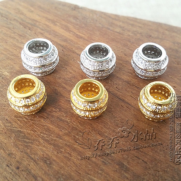 diy微镶鼓珠不掉色水钻项链花托