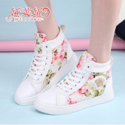 -Fall 2015 high floral lace canvas shoes women sweet students comfortable flat-bottom national wind shoes shoes