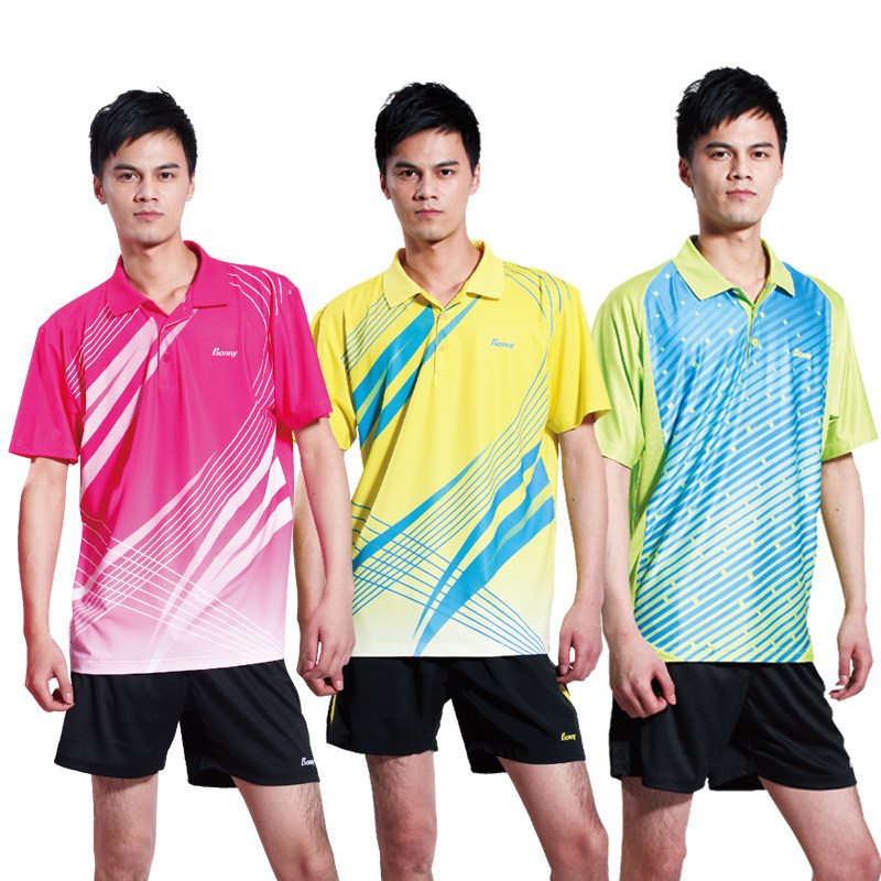 波力bonny羽毛球服男款t恤运动服图片
