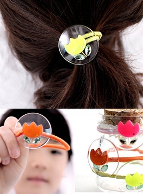 AngelRena韩国进口发饰品小花朵透明色发圈发绳皮筋F5