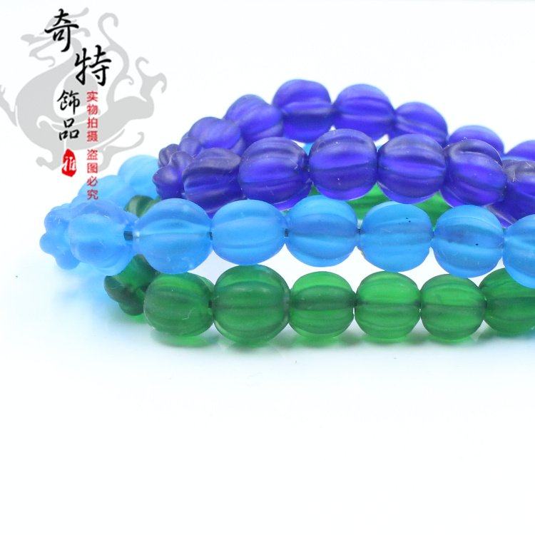 尼泊尔老琉璃散珠 南瓜珠 佛珠手链文玩配饰 DIY菩提手串材料