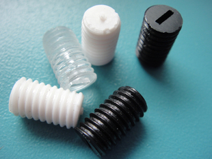 PC塑料螺丝内一字无头螺丝机米顶丝紧定平机白色黑色透明M7M8*10