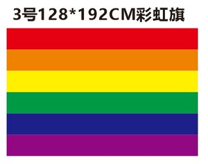 包邮3号128*192CM彩虹旗 同志联盟旗 和平旗 酒吧旗 七色旗