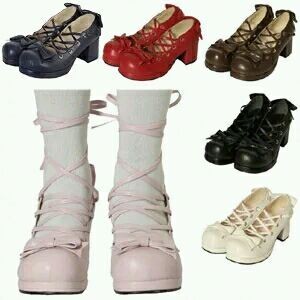 子 lolita洛丽塔鞋 BL少女可爱系公主软妹高跟绑带鞋 现货日本正版