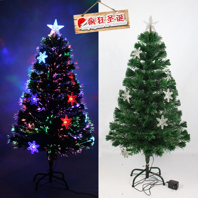 光纤圣诞树LED1米2雪花片装饰品 圣诞节装饰带闪光灯发光圣诞树