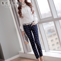 Slimming pants pink doll with bound feet fall 2015 new season denim skinny jeans pants casual pants women