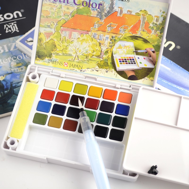 泰伦斯/樱花固体水彩颜料透明写生水彩颜料 30色24/18/12色包邮