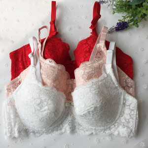 潇然性感蕾丝超薄款定型少女内衣女士文胸白色胸罩二排扣AB杯