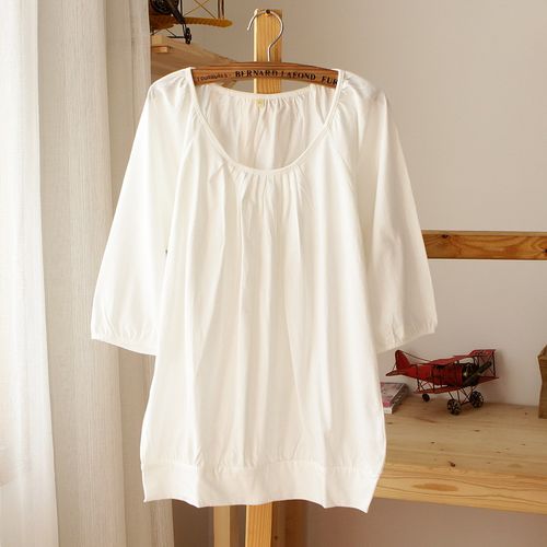 春装装女装 纯棉打底7分袖圆领T恤t-shirts