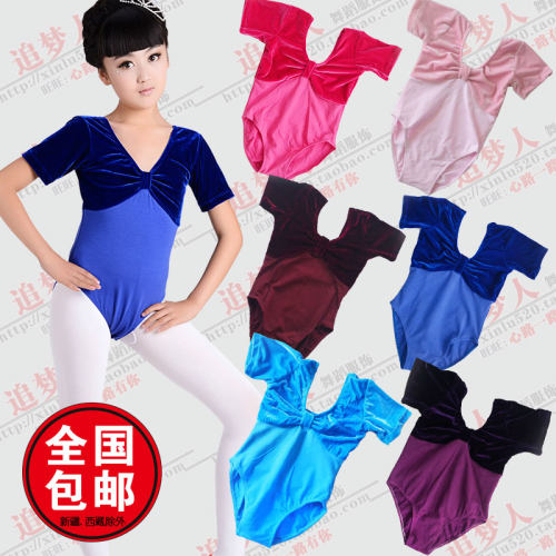儿童款女童短袖丝绒连体服