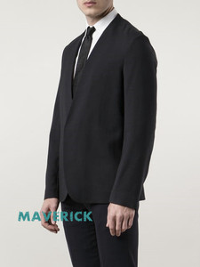 LT.欧美潮款男装上衣无领西服外套个性休闲无领轻熟西装