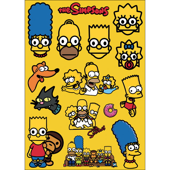 辛普森一家卡通潮流个性旅行箱笔记本电脑贴画ipad手机行李箱贴纸