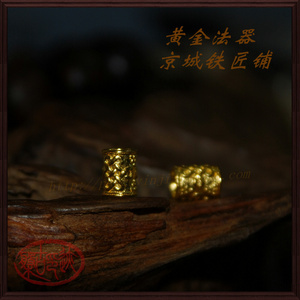 24K纯金黄金足金【吉祥结管珠】饰品法器佛珠108手串DIY配件配饰