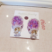 Joker fashion dream powder makeup color size Pearl Stud Earrings Korean Korea temperament on both sides wear earrings