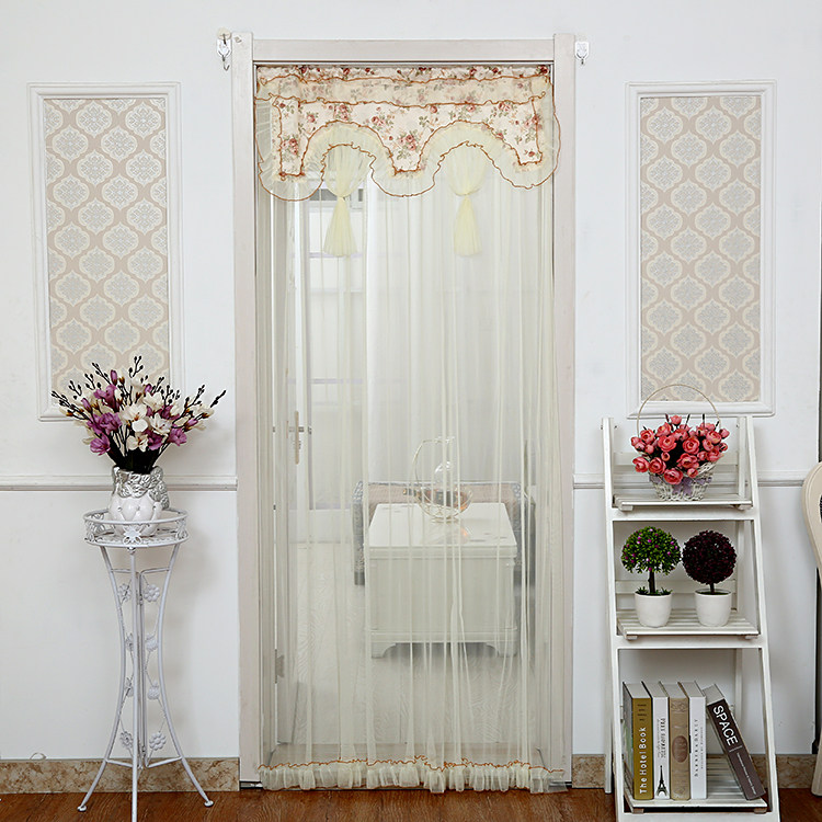 新款定做门帘布艺防蚊门帘蕾丝卧室门帘双层隔断长门帘挂帘包邮