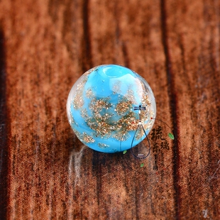 diy搭配手链耳坠手工串珠红绳编织饰品配饰1012毫米 金沙琉璃散珠