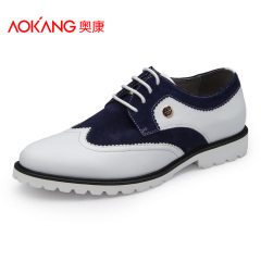 Aucom spring breathable business casual shoes in men's shoes men's British head strap leather low shoes