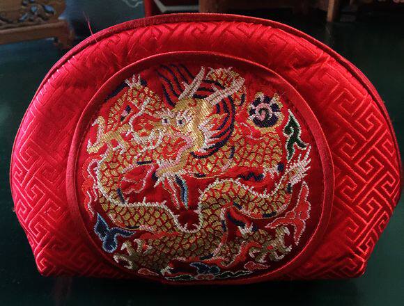 礼品 南京特产 南京云锦研究所 吉祥云锦 纯手工贝壳包手包现货