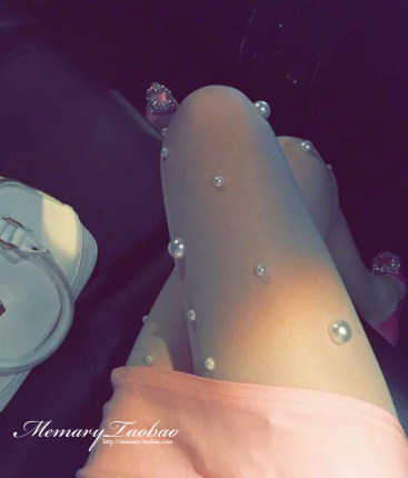 手工日系韩版超仙立体点点珍珠丝袜白色显瘦连裤袜女薄袜子防勾丝