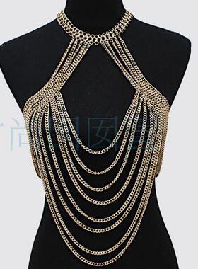 欧美流行身体链bodychain 八字多层身体链BY82 EBAY速卖通热销款