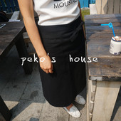 全棉纯色半身围裙定制LOGO韩版 时尚 咖啡店餐饮奶茶店工作厨房围兜