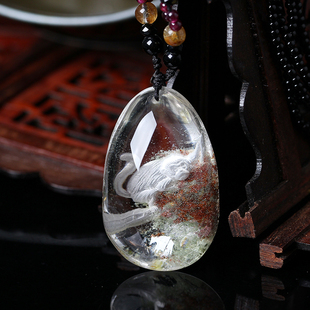 天然绿幽灵雕刻白泽封侯吊坠吊坠2026年生肖蛇六合项链男女