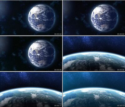 蓝色星球地球太空景象高清实拍视频素材