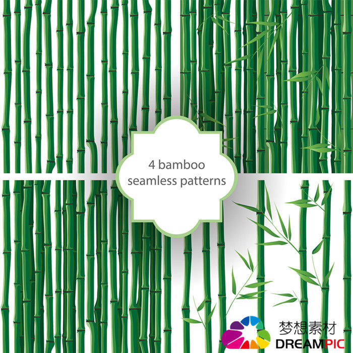 ai/eps矢量设计素材 竹子四方连续纹样