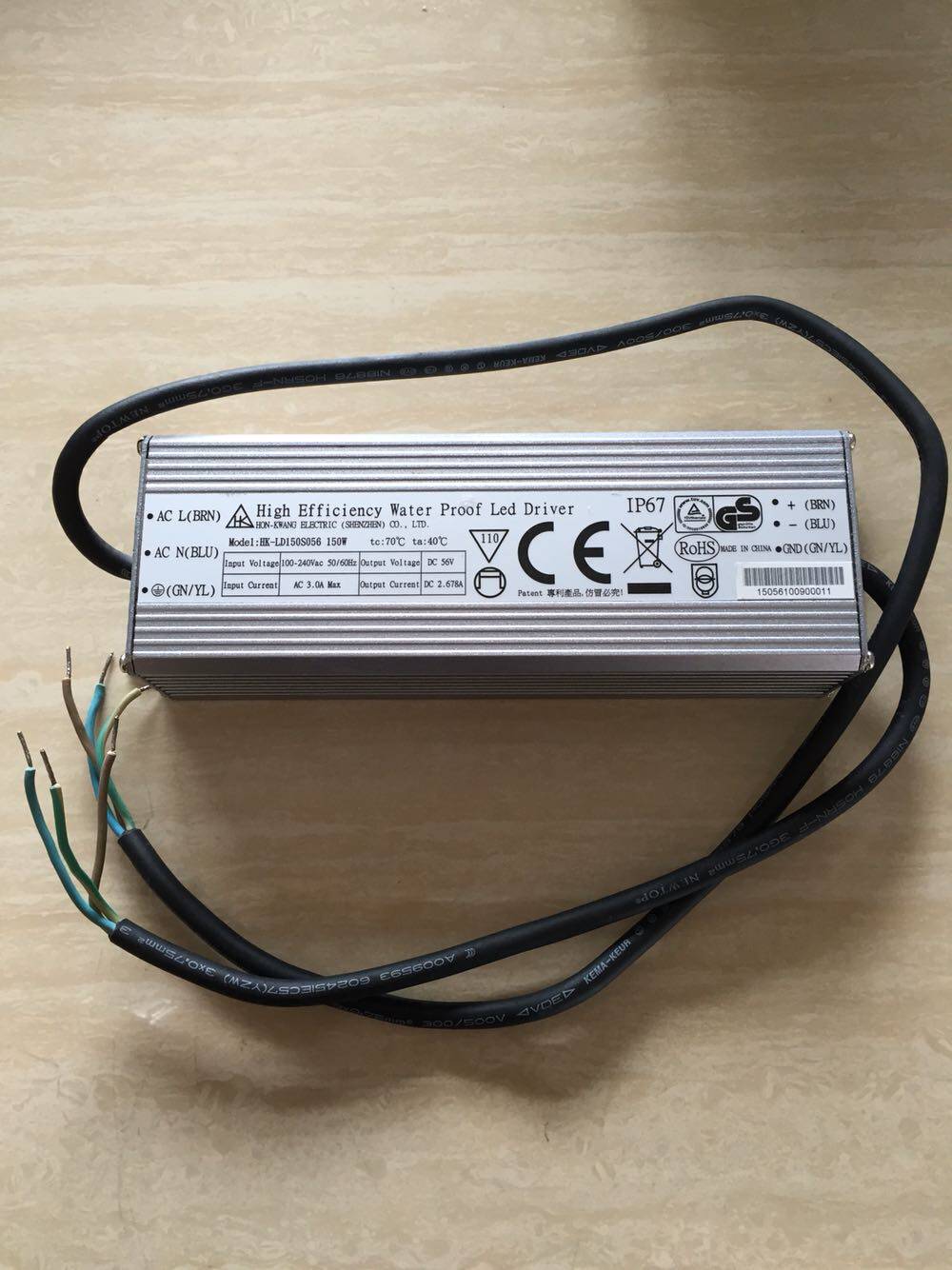 HK-LD150S056 LED驱动电源 防水驱动电源 AC100-240V DC56V 150W