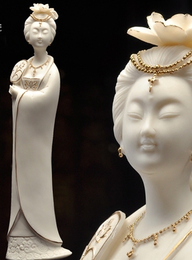 德化陶瓷杨贵妃醉酒摆件人物塑像