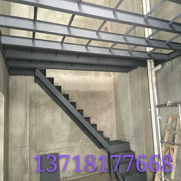 北京定制搭建钢结构 别墅阁楼 仓库隔层 温室 钢质楼梯定做安装