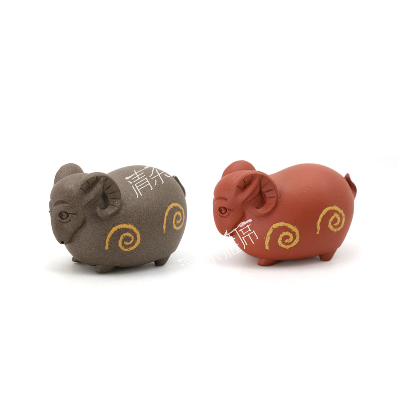 张爱成舞狮人全手工精品紫砂羊咩咩吉祥(羊)茶宠茶玩茶道摆件