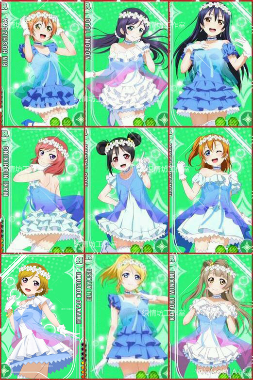 送花环love live!动漫 渐变色ユメノトビラ插曲蓝纱打歌服cos日常
